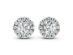 Platinum Round Cut Diamond Halo Stud Earrings_6