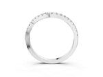 Platinum Round Cut Diamond Pavé Curved Band with Shared Prong Setting_15