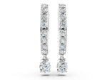 Platinum Round Cut Diamond Pavé Hoop Earrings with Drop Accent_4