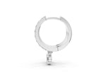 Platinum Round Cut Diamond Pavé Hoop Earrings with Drop Accent_5