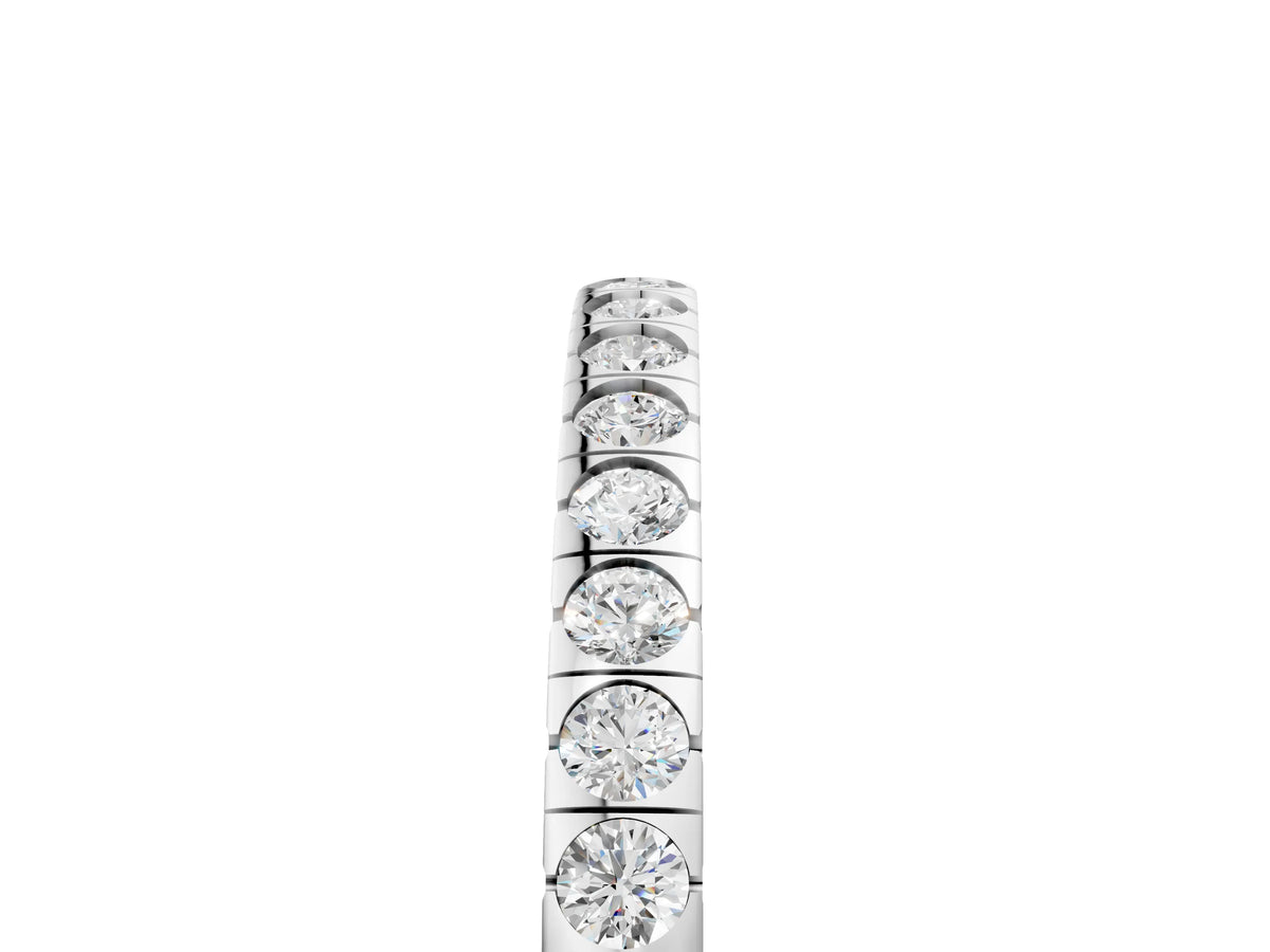 Platinum Round Cut Diamond Pavé Set Eternity Band_17