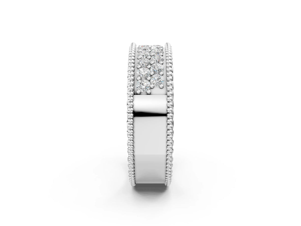 Platinum Round Cut Diamond Pave Eternity Band with Bead Prong Setting_14