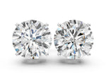 Platinum Round Cut Diamond Stud Earrings