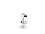 Platinum Round Diamond Bezel-Set Stud Earrings_8
