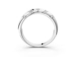 Platinum Round Diamond Channel Set Curved Band with Bezel Setting_15