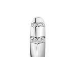 Platinum Round Diamond Channel Set Curved Band with Bezel Setting_17