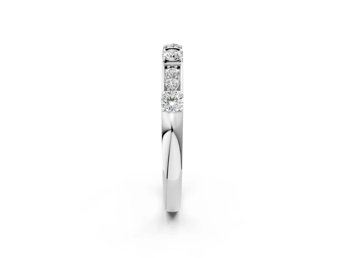 Platinum Round Diamond Channel Set Eternity Band with Prong Setting_14