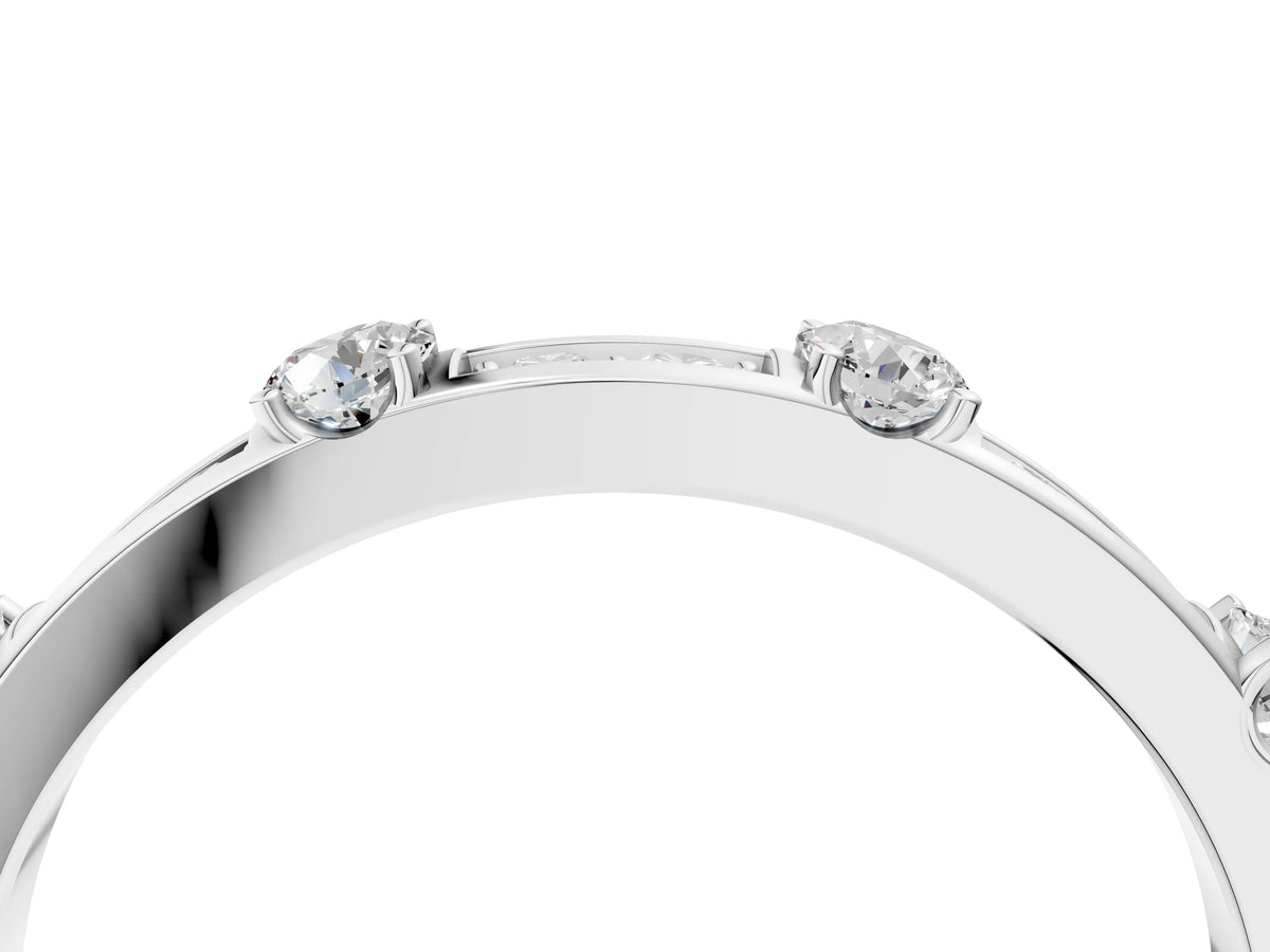 Platinum Round Diamond Channel Set Eternity Band with Prong Setting_16
