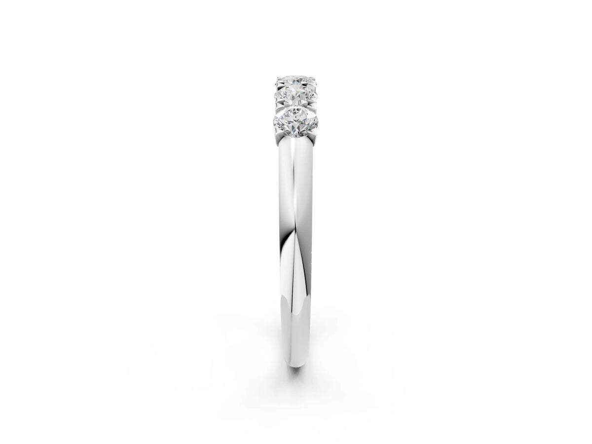 Platinum Round Diamond Channel Set Half Eternity Band with Shared Prong Setting_14