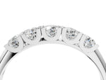 Platinum Round Diamond Channel Set Half Eternity Band with Shared Prong Setting_16