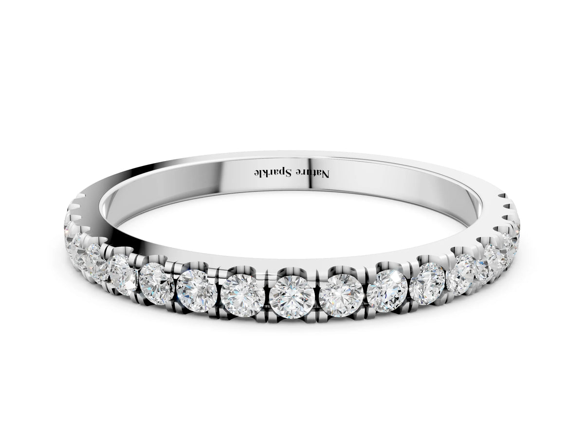 Platinum Round Diamond Classic Half Eternity Band with Shared Prong Setting_12
