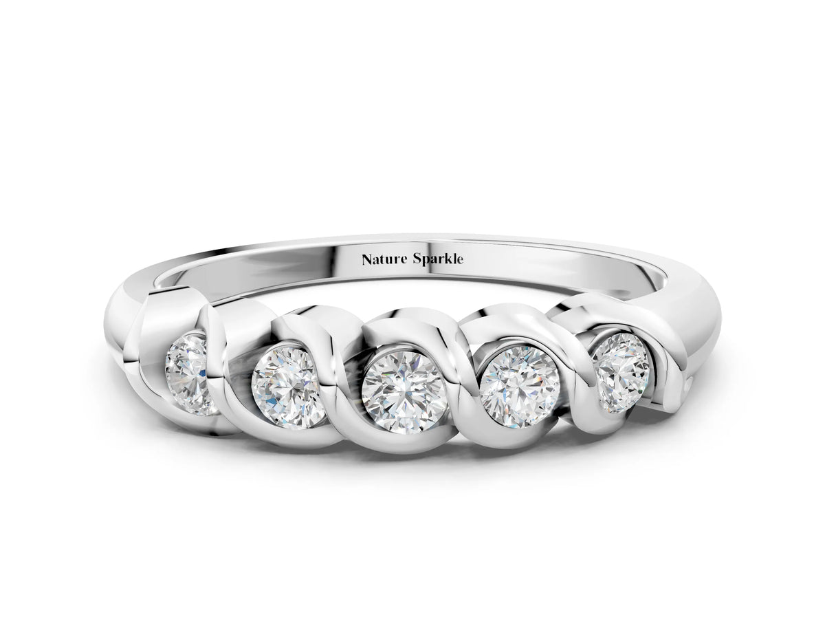 Platinum Round Diamond Eternity Band with Twist Prong Setting_12