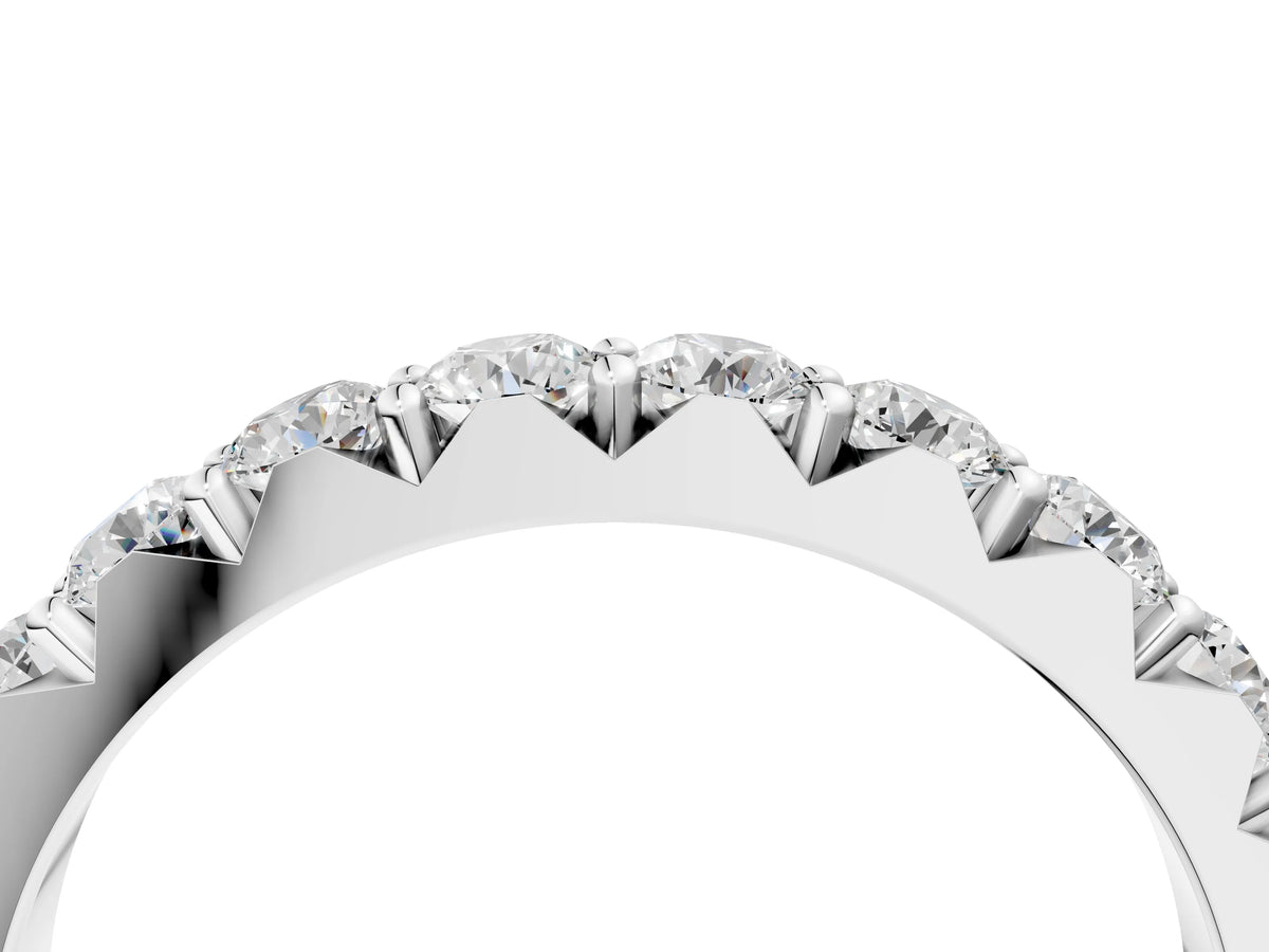 Platinum Round Diamond Half Eternity Band with Classic Prong Setting_16