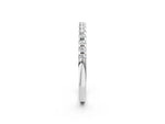 Platinum Round Diamond Half Eternity Band with Pavé Setting and Shared Prong_14