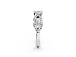 Platinum Round Diamond Marquise Halo Twist Band with Pavé Setting_14