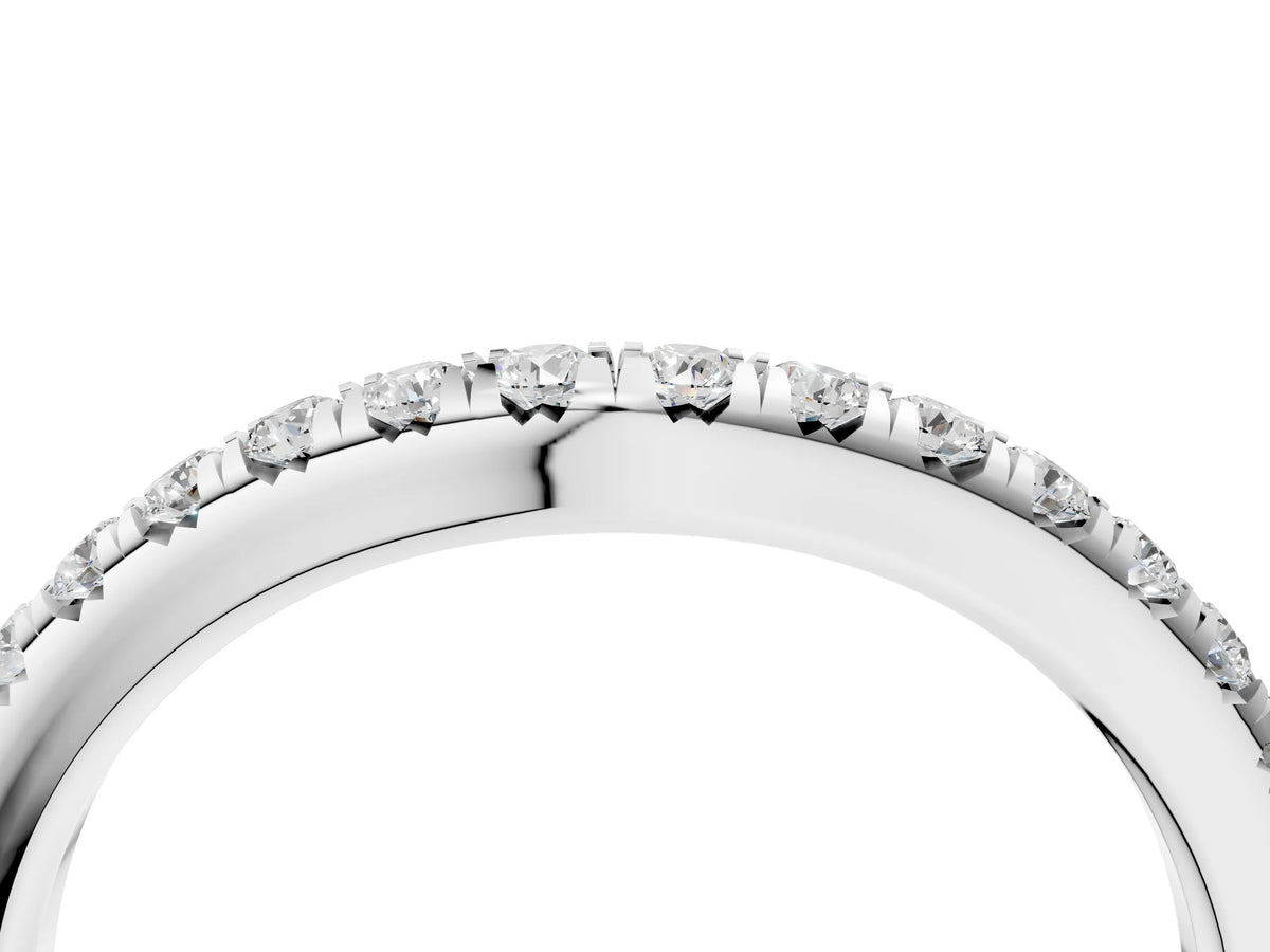 Platinum Round Diamond Pavé Curved Band with Shared Prong Setting_16