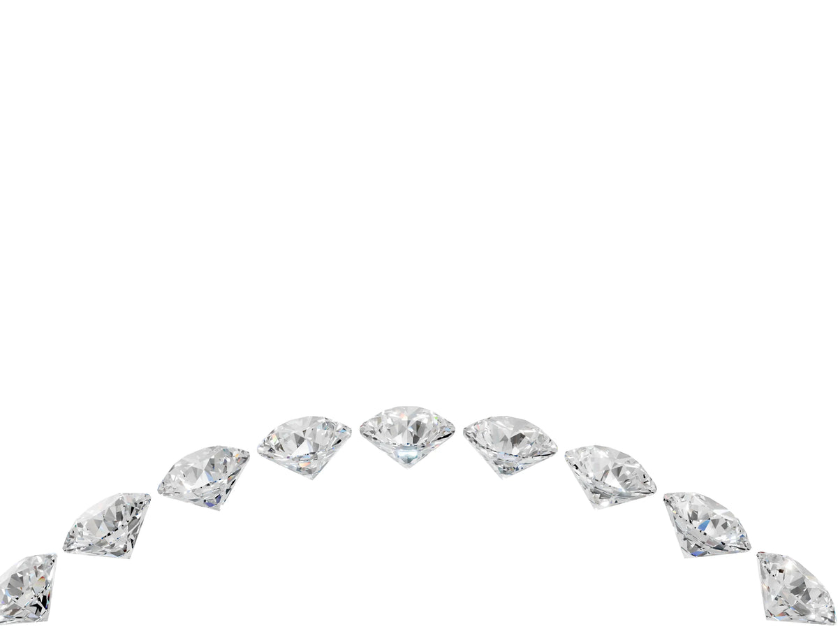 Platinum Round Diamond Pavé Curved Band with Shared Prong Setting_16