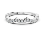 Platinum Round Diamond Pavé Curved Wedding Band_12