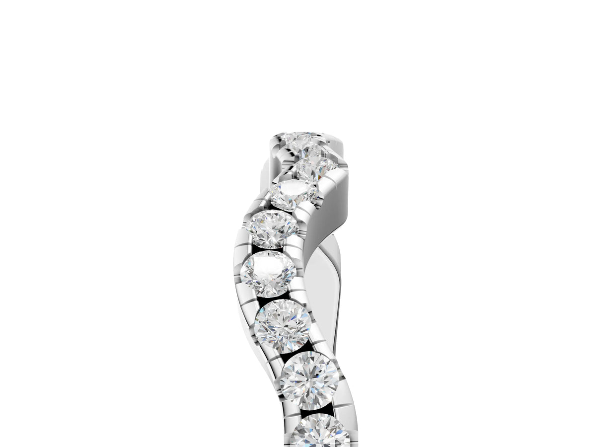 Platinum Round Diamond Pavé Curved Wedding Band_17
