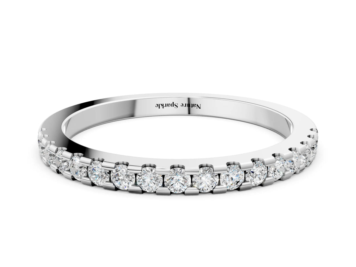 Platinum Round Diamond Pavé Set Eternity Band with Micro Prong Setting_12