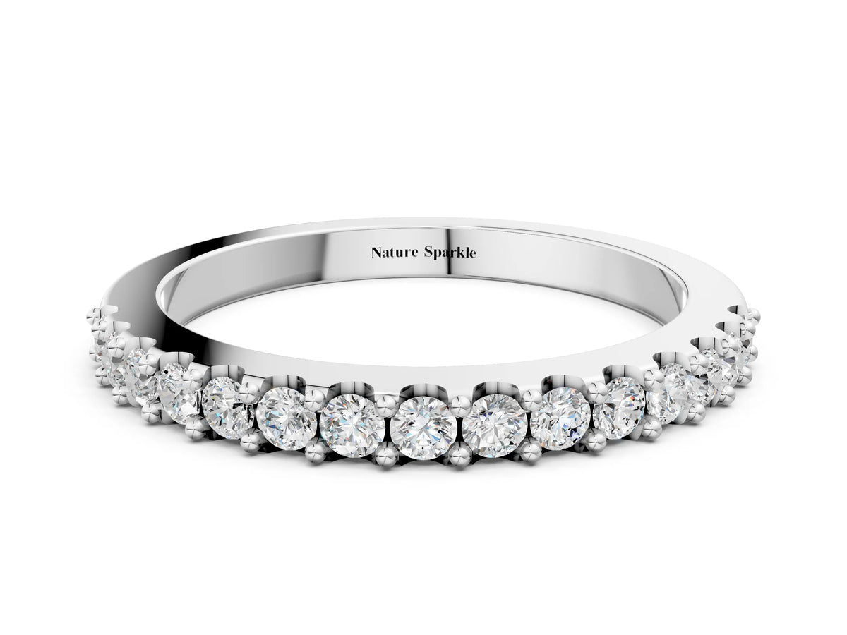 Platinum Round Diamond Pavé Set Half Eternity Band_12