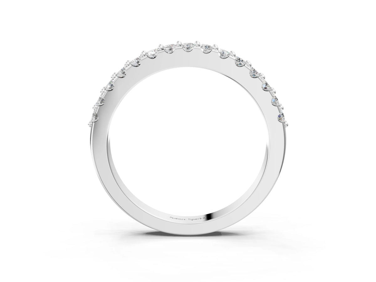 Platinum Round Diamond Pavé Set Half Eternity Band_15