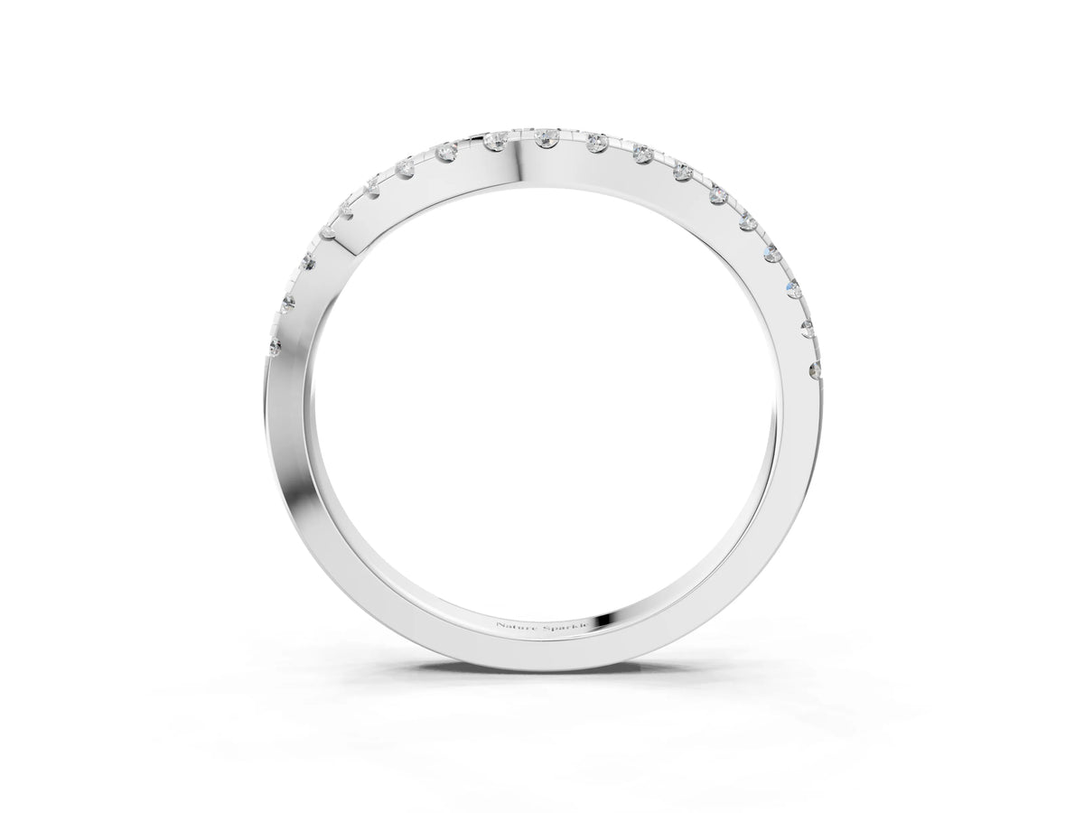 Platinum Round Diamond Pavé Twist Band with U-Prong Setting_15