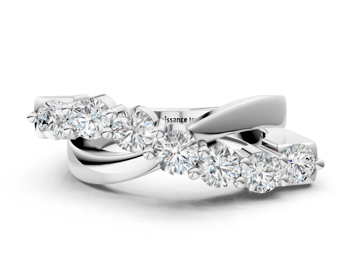 Platinum Round Diamond Prong-Set Crossover Band_6