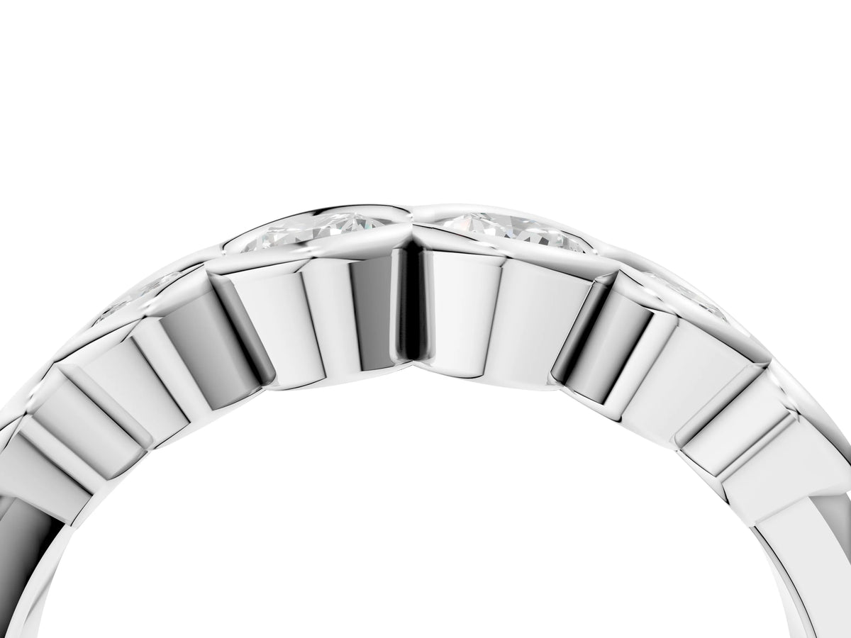 Platinum Round Diamond Scalloped Bezel Set Eternity Band_10