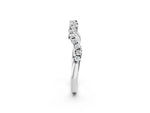 Platinum Round Diamond Scalloped Pavé Wedding Band with Shared Prong Setting_14