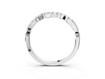 Platinum Round Diamond Scalloped Pavé Wedding Band with Shared Prong Setting_15