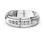 Platinum Round Diamond Seven-Stone Channel Set Mens Band_12