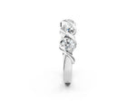 Platinum Round Diamond Wave Band with Channel Setting and Shared Prongs_14