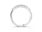 Platinum Round and Baguette Diamond Prong Set Half-Eternity Band_15