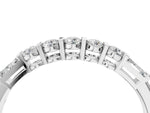 Platinum Round and Baguette Diamond Prong Set Half-Eternity Band_16
