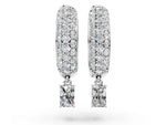 Platinum Round and Radiant Diamond Huggie Hoop Earrings_4