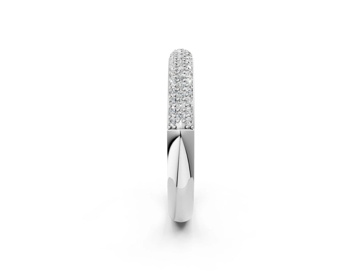 Platinum Three-Row Pave Round Diamond Eternity Band with Shared Prong Setting_14