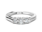 Platinum Three-Stone Round Cut Diamond Channel Set Band with Prong Setting_12