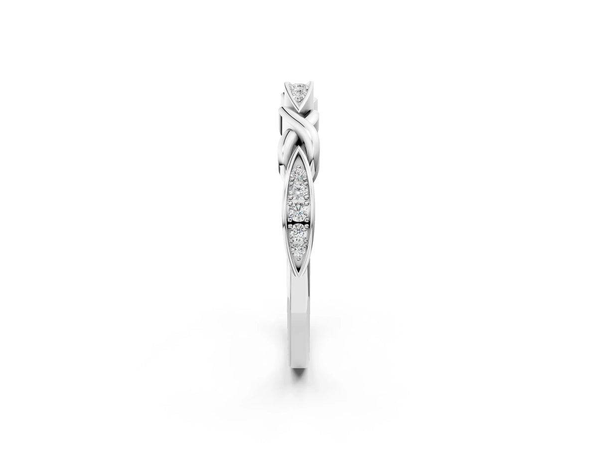Platinum Twisted Marquise Diamond Pavé Band with Shared Prong Setting_8