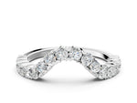 Platinum V-Shaped Diamond Round Cut Pavé Band with Prong Setting_12