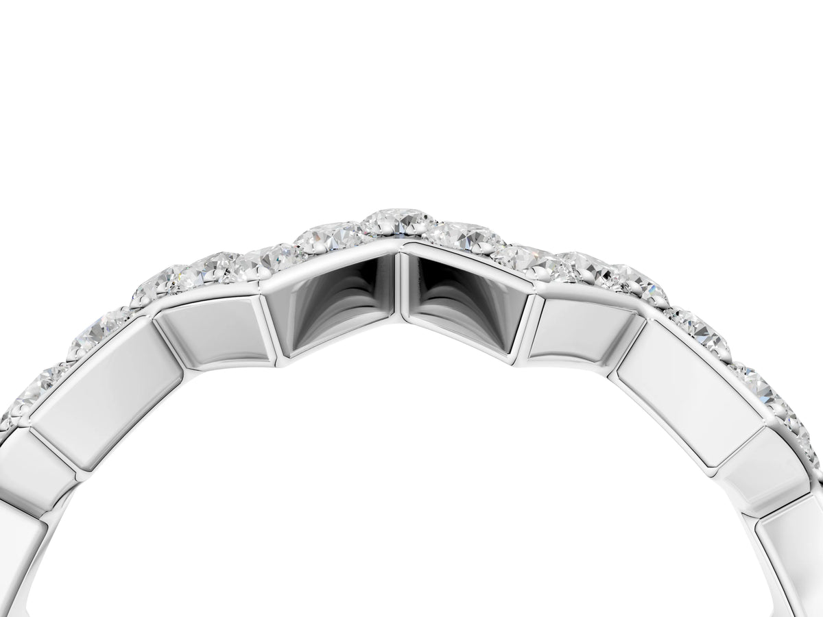 Platinum Zigzag Diamond Pave Round Eternity Band with Prong Setting_10