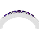 Princess Cut Amethyst Bar-Set Pavé Band in Platinum with Grooved Edge Detailing_4