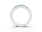 Princess Cut Aquamarine Bar-Set Pavé Band in Platinum with Grooved Edge Detailing_3