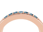 Princess Cut Aquamarine Bar-Set Pavé Band in Rose gold with Grooved Edge Detailing_4