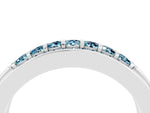 Princess Cut Aquamarine Bar-Set Pavé Band in Silver with Grooved Edge Detailing_4