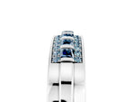 Princess Cut Aquamarine Bar-Set Pavé Band in White gold with Grooved Edge Detailing_5