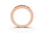Princess Cut Citrine Bar-Set Pavé Band in Rose gold with Grooved Edge Detailing_3