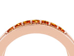Princess Cut Citrine Bar-Set Pavé Band in Rose gold with Grooved Edge Detailing_4