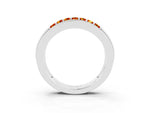 Princess Cut Citrine Bar-Set Pavé Band in White gold with Grooved Edge Detailing_3