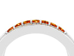 Princess Cut Citrine Bar-Set Pavé Band in White gold with Grooved Edge Detailing_4